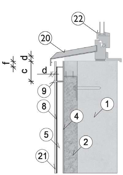 200 cm 2 /m f Přesah fasádní desky max.