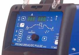INVERTORY AC/DC PEGAS 200 AC/DC PEGAS 200 AC/DC PULSE OVO Svařovací invertor pro svařování hliníku, nerezi a uhlíkatých ocelí metodami TIG AC/DC a MMA AC/DC Stroj PEGAS AC/DC je určen pro