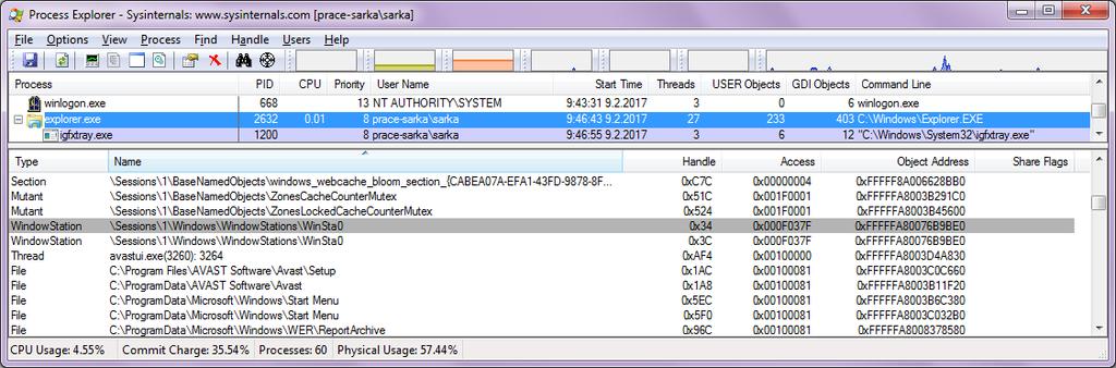 Kapitola 4 Správa procesů a služeb 72 Hlavní běhový podsystém se nazývá Win32 (v 32bitových Windows) nebo jednoduše Windows (v 64bitovém systému).