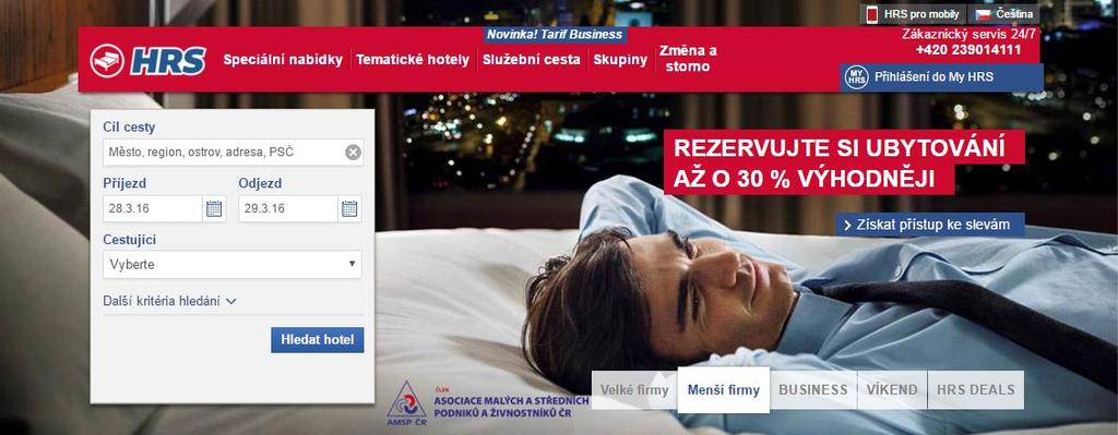 Obrázek č. 14: Hlavní stránka HRS Zdroj: hrs.com 2.5.