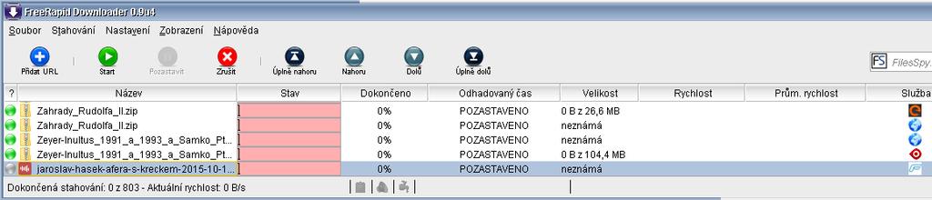 V náhledu nad tímto odstavcem můžeme vidět přidaný soubor v seznamu stahování na posledním řádku.