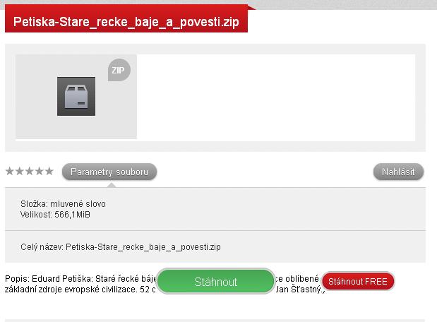 II. Stahování přes Sdilej.cz Server Sdilej.