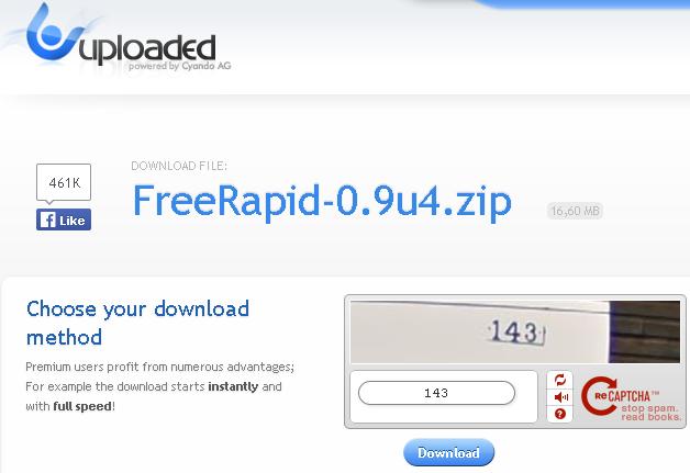 Opíšeme kód a klikneme na modré tlačítko Download. Nyní můžeme být dotázáni svým počítačem, zda chceme soubor stahovat a kam.