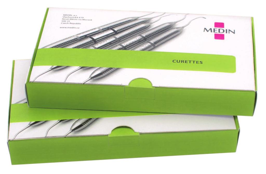 D Kyrety Curettes Soubory parodontologických nástrojů Sets of Periodontal Instruments Soubor parodontologických nástrojů, set 1 Set of periodontal instruments, set 1 139 50 0770 ks / pcs 126 58 0056