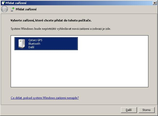 V. Připojení GPS modulu přes bluetooth ve Windows 7 Start ->