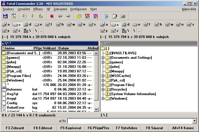 Informatika: OS, příslušenství OS Mgr. Jan Jílek, v.11/12 Total Commander (TC) - program pro správu disků, složek, souborů, síťových položek, archivů aj., shareware a) Pracovní prostředí v TC 1.