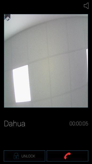 Příchozí hovor z Videotelefonu DAHUA: Probíhající