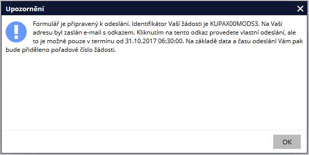 Formulář vyplňte požadovanými údaji, pečlivě je zkontrolujte. Kontrolu proveďte také přes tlačítko zkontrolovat, které Vás upozorní na případné nesrovnalosti.