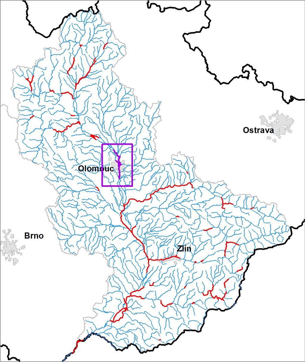 DOKUMENTACE OBLASTÍ S VÝZNAMNÝM POVODŇOVÝM RIZIKEM V OBLASTI POVODÍ MORAVY A V OBLASTI POVODÍ DYJE DÍLČÍ POVODÍ MORAVY TRUSOVICKÝ P. 10100157_1 (PM-3) - Ř. KM 0,000 1,262 MORAVA 10100003_4 (PM-4) - Ř.