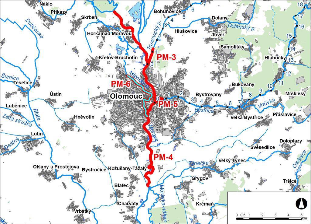 Tvorba map povodňového nebezpečí a povodňových rizik v oblasti povodí Moravy a v oblasti povodí Dyje 1.