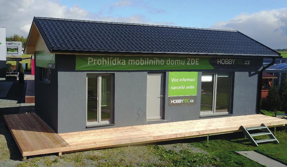 Mobilní dům série SUPERIOR pro celoroční bydlení - 40 m 2 Ukázkové centrum Tehovec u Prahy sip panely postaveno za 8-12 týdnů nízké náklady na energie suchá výstavba nízká ekologická stopa