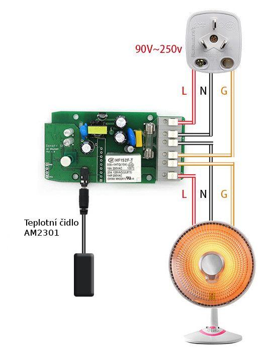 WiFi modul Sonoff slouží k měření teploty a vlhkosti a k ovládání externích spotřebičů přes WiFi síť a internet odkudkoliv na světě. Samotné ovládání se provádí přes aplikaci na chytrém telefonu.