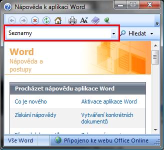 Nápověda aplikace Word 2007 Pokud si nebudeme vědět rady jak na nějaký problém, ztratíme se v nastavení nějaké funkci, pak můžeme s výhodou používat