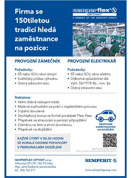 na letní a zimní dovolenou Příspěvek na dojíždění PŘISPÍVÁME ZAMĚSTNANCŮM NA DOJÍŽDĚNÍ KAŽDÉ ÚTERÝ V 08.00 HODIN SE KONAJÍ OSOBNÍ POHOVORY V PERSONÁLNÍM ODDĚLENÍ http://www.