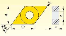 FSI VUT BAKALÁŘSKÁ PRÁCE List 29 VBD: DNMG 150608E M; 6630 (l) = 15,5 mm d = 12,700 mm d 1 = 5,16 mm s = 6,35 mm r ε = 0,8 mm Obr. 3.