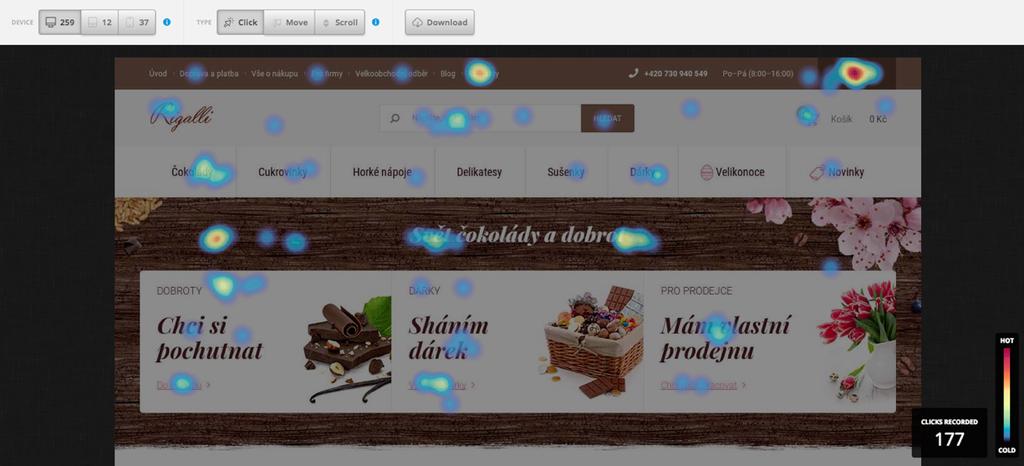 4.4.5 Spuštění Spuštění internetového obchodu bylo doprovázeno implementací a vyhodnocením webové analytiky pomocí nástrojů Google Analytics či HotJar.