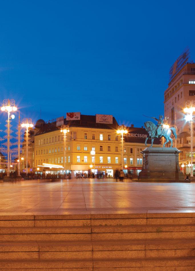 60 MĚSTO ŠITÉ LIDEM NA MÍRU MĚSTO ZÁHŘEB 9 Zagreb Chorvatské hlavní město Záhřeb patří mezi nejstarší středoevropská města, což potvrzují i písemné prameny z roku 1094, kdy bylo na jeho území