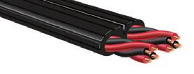 Zákaznické instalace: reproduktorové kabely na cívkách Pevný vodič HyperLitz: CL3/FT4 Type 2 Type 4 GO-4 možnost DBS KE-4 možnost DBS Vodič Pevný - měď s dlouhými zrny (LGC) Pevný PSC+ Pevný PSS
