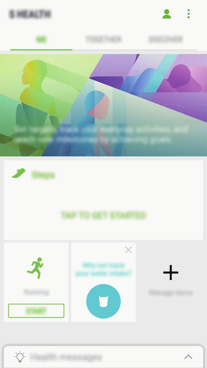 Aplikace Porovnávejte své záznamy o počtu kroků s ostatními uživateli aplikace S Health a soutěžte se svými přáteli. Monitorujte své zdraví a kondici. Zobrazí tipy týkající se zdraví.