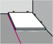 Naneste lepidlo pro první dlaždici lžící na příslušnou část podlahy a pročešte ho hladící lžící do příslušného ozubení.