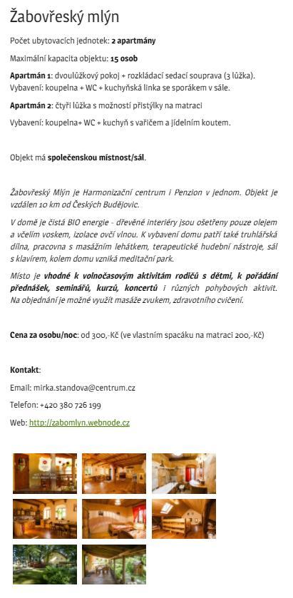 Katalog ubytovatelů -