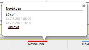 Služby s příznakem nepřítomnosti jsou zvýrazněny červenou barvou, ostatní jsou s modrým podbarvením.