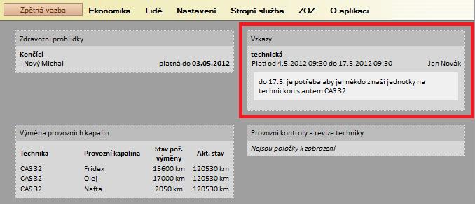 Modul Lidé Vzkazy Obrázek 30: ukázka vzkazu na nástěnce UPOZORNĚNÍ! pokud u vzkazu nenastavíme datum Platnost od, vzkaz se na nástěnce nezobrazí!