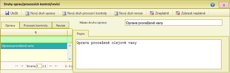 Modul Strojní služba Opravy, kontroly a revize UPOZORNĚNÍ! stornované / zrušené jízdy techniky se automaticky odstraní i z detailu ZOZ 5.