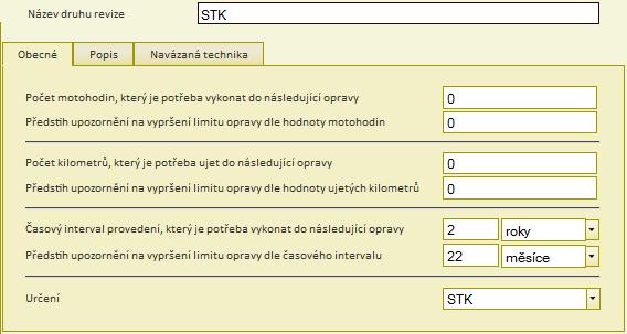 Modul Strojní služba Opravy, kontroly a revize Vytvoření nového záznamu Není-li aktuální seznam dostačující, přidáme snadno další záznamy pomocí tlačítek Nový druh opravy (např.