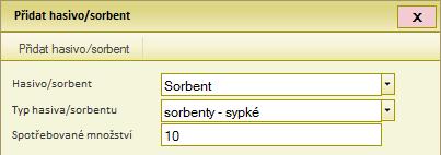 Modul Zpráva o zásahu (ZOZ) Seznam ZOZ Obrázek 68: výběr sorbentu Obrázek 69: hasiva a sorbenty užité při zásahu Seznam hasiv a sorbentů je možné definovat také univerzálním textem.