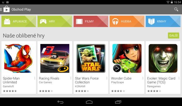 Instalace aplikací Google Play K instalaci nových aplikací můžete využít Google Play (obchod) nebo ruční instalaci.