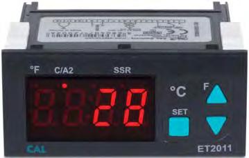 Zobrazovače / Regulátory 118 FORMÁT 77 x 35 ET 2011 digitální termostat digitální termostat ET 2011 je digitální termostat malého formátu určený pro jednoduché řízení topení a chlazení.