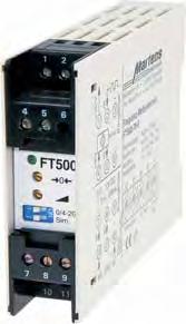 Měřicí převodníky FT 500 převodník frekvence-analog Převodník FT 500 se používá ke konverzi vstupní frekvence na standardní průmyslové signály.