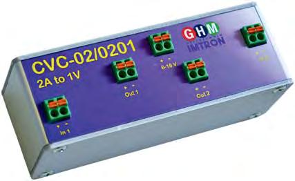 pružinová svorkovnice 9 A 0,2... 1 mm² 0,2... 1,5 mm² 100 x 33 x 21 mm (d x š x v) Rozsah dodávky: převodník, návod k obsluze CVC- 1-2 - 3-4 - 5 oddělovací zesilovač CVC 1. Provedení 02 2 kanály - 2.