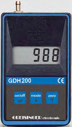 Ruční měřicí přístroje Tlak ISO AUTO OFF BAT MIN MAX O / S- CORR TARA GDH 200-07 obj. č. 601254 0,00.