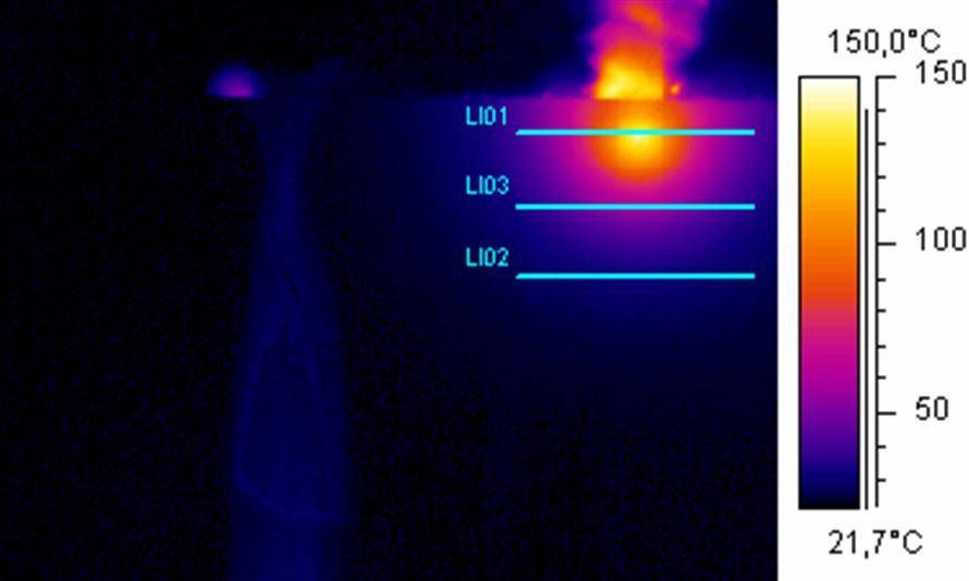 FSI VUT DIPLOMOVÁ PRÁCE List 53 Obr. 5.9 Snímek šíření teploty profilové čáry LI01 Obr. 5.10 Snímek šíření teploty profilové čáry LI03 Obr.
