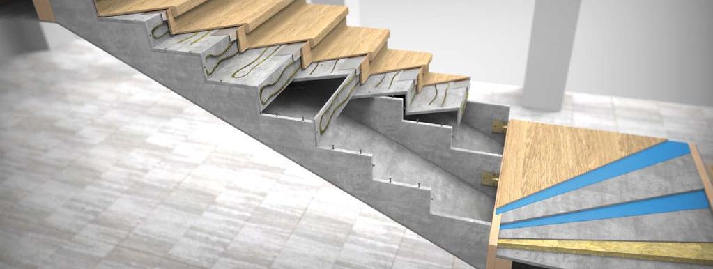 STAIRS Desky pro konstrukci schodišť CV S Vlastnosti a komponenty systému CEMVIN STAIRS Ploché cementovláknité desky CEMVIN STAIRS Doplňky Provedení Typ Tloušťka Počet stupňů Systémová stavebnice z