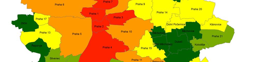 1.2 Bytový fond v městských částech Prahy v období 2001 2011 1.2.1 Vývoj počtu bytů v období 2001 2011 Při SLDB 2011 bylo na území Prahy sečteno celkem 587 832 bytových jednotek, z toho 542 168 bytů (tj.