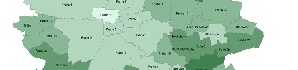 1.1 Domovní fond v městských částech Prahy v období 2001 2011 Podle výsledků SLDB 2011 bylo na území Prahy k 26. 3.