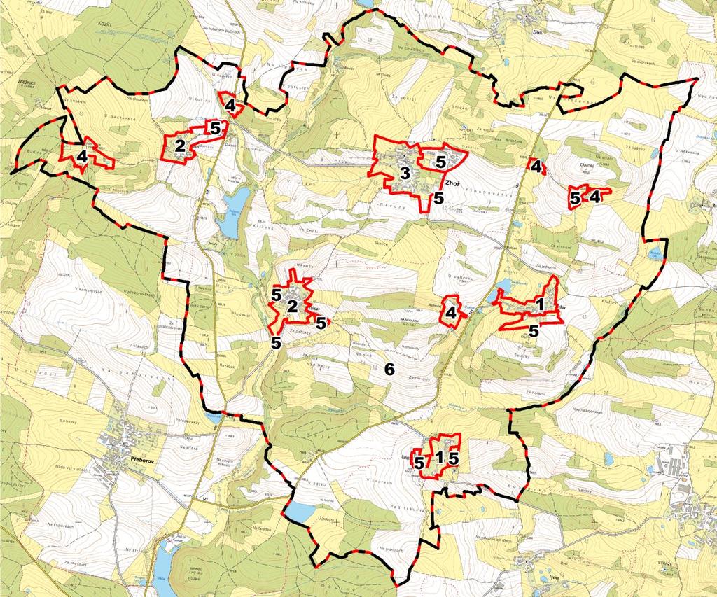 76 odůvodnění Územní plán Zhoř stanovuje tyto lokality: Sídla 1 Lokalita Blehov a Osletín 2 Lokalita Zbislav a