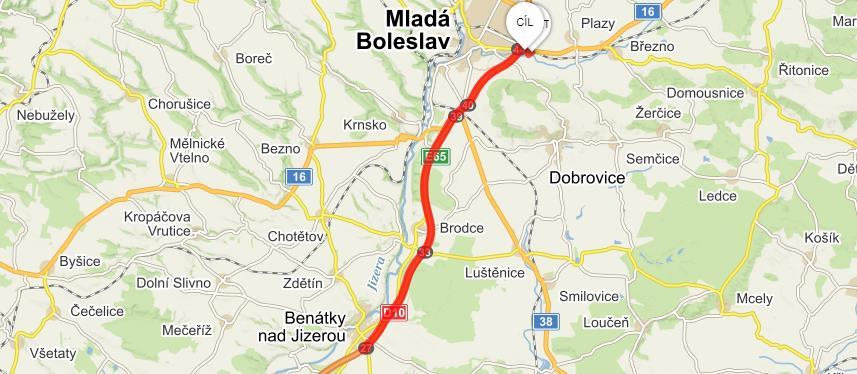 Obrázek 21: Část cyklu - dálnice Během jízdy bylo možné zaznamenávat celý průběh z řídící jednotky vozu a zapsat požadované údaje.
