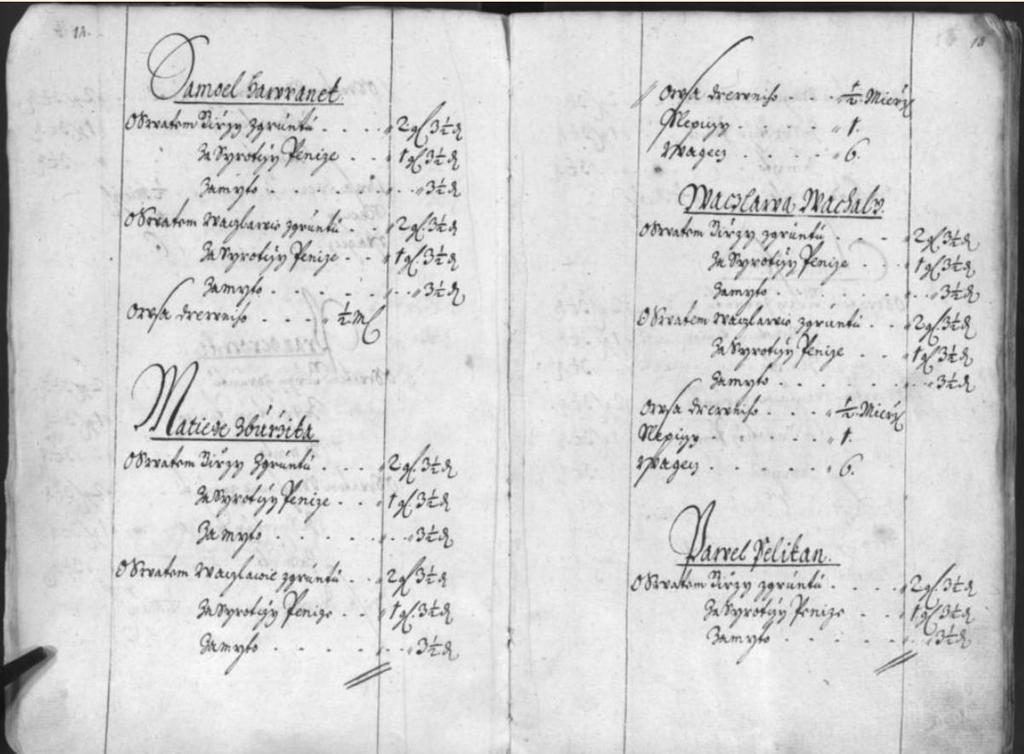 rožnovského panství (1676): Meziříčí,