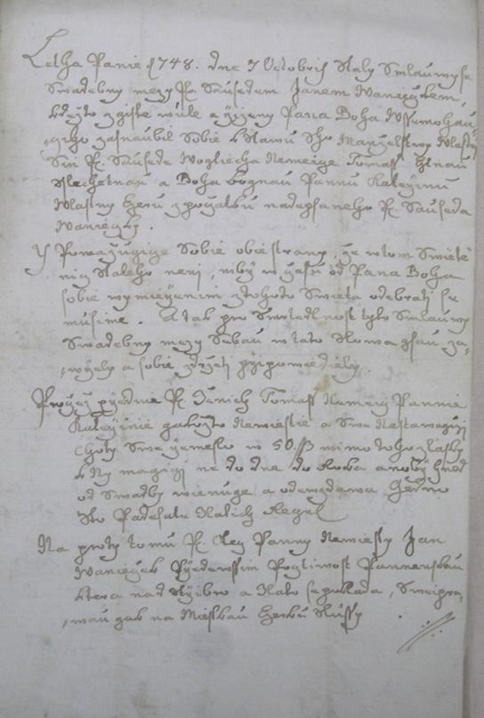 1748 Mistrovský list řezníka Václava Němejce