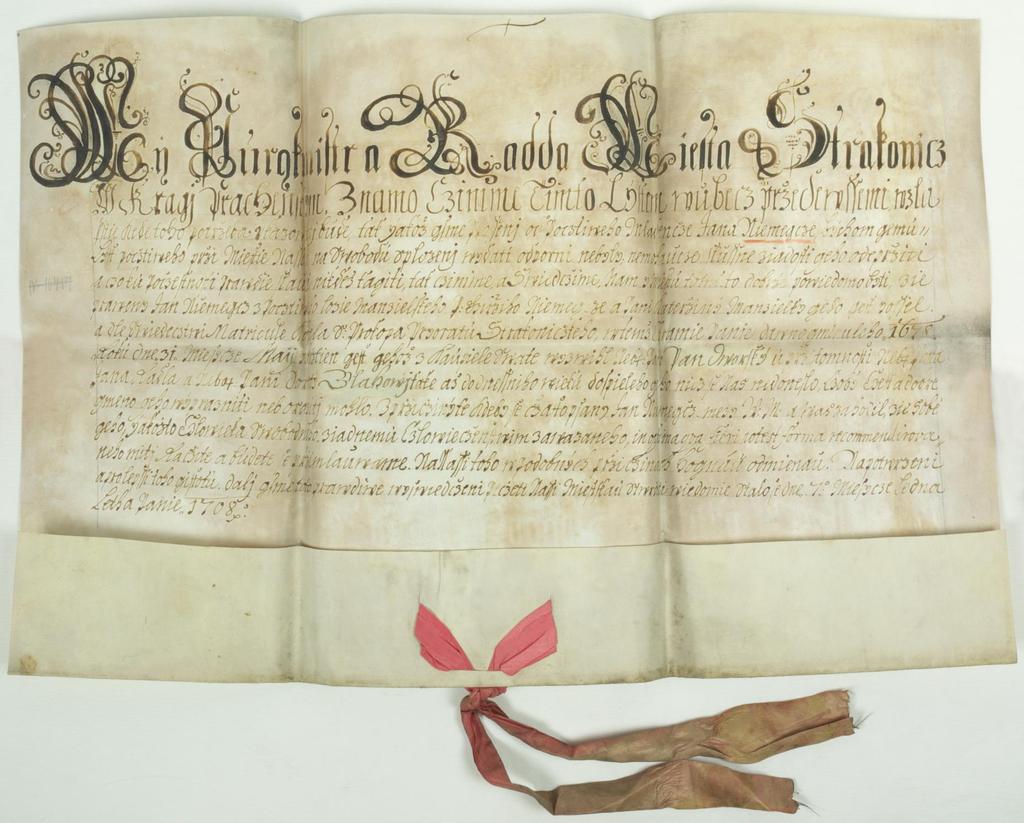 Výhostní list pro Jana Antonína Němejce (*1678)