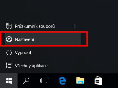 Windows 10 a) Připojení na přímo 1.