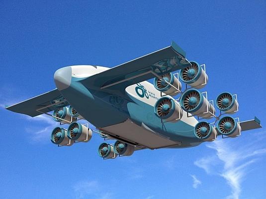 4.3 VV-Plane Hybridní nákladní konvertoplán Britská firma 4x4 Aviation vyvíjí unikátní hybridní nákladní konvertoplán VV-Plane (Versatile Vehicle-Plan).