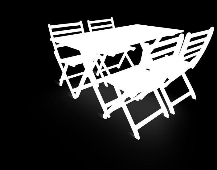 impregnace. Rozměry stolu 15x80x74, rozměr židle 50x5x8. 6.