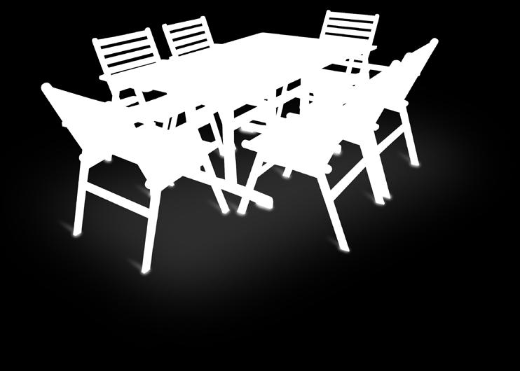 Rozměry stolu: 150x90x74 cm, rozměr křesla: 59x6x86 cm.