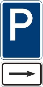 (2) Pro označení směru k parkovišti před odbočením k němu nebo před křižovatkou s komunikací k němu směřující se užívá značky č. IP 11a (případně její varianty) s dodatkovou tabulkou Směrová šipka (č.