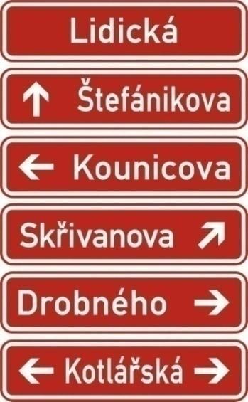 Obr. H3 (5) V odůvodněném případě lze užít i symbolu značky na velkoplošné značce návěsti před křižovatkou (obr. H4). Obr. H4 2 UMÍSTĚNÍ DOPRAVNÍCH ZNAČEK 2.